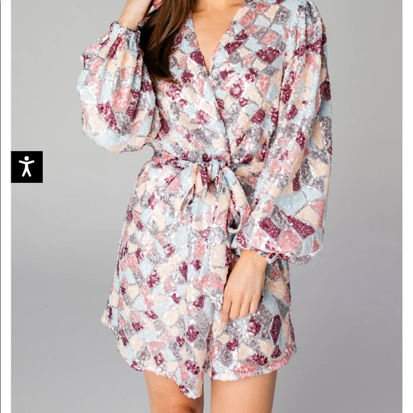Buddy Love Dresses & Skirts - Buddy Love Boutique - Adeline Sequin Wrap dress